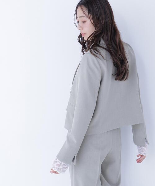 NATURAL BEAUTY BASIC(ナチュラルビューティーベーシック)の「◇クラッシー SETUP ショート丈ジャケット(テーラードジャケット・レディース・カーキ/ブラウン・MEDIUM/SMALL)」の6枚目の写真