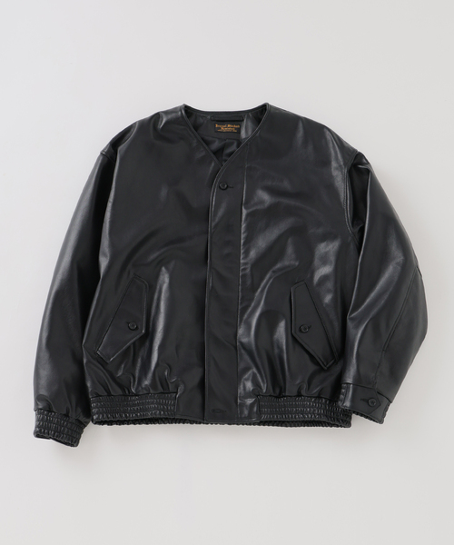 【リピーター様限定価格】 ”牛革“ 黒“ 短丈“bomber jacket ショート丈レザージップブルゾン [K1324] - レディースファッション