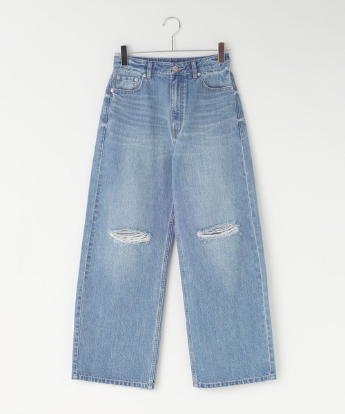 LOWRYS FARM（ローリーズファーム）の「ワイドストレートデニムパンツ　607883（デニムパンツ・レディース・ライトブルー/ブラック/ライトベージュ/ブルー・LARGE/MEDIUM/SMALL）」の20枚目の写真