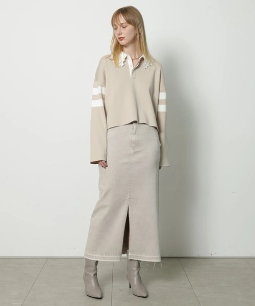 CADUNE（カデュネ）の「衿レースラガーニット（ニット/セーター・レディース・ライトグレー/ネイビー/ベージュ・38）」の19枚目の写真