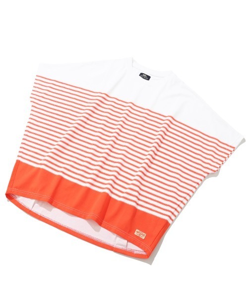 KRIFF MAYER Lady's Collection(クリフメイヤーレディースコレクション)の「【吸水速乾】COOL MAXコクーンボーダーTシャツ(Tシャツ/カットソー・レディース・ブラック/ホワイト系その他2/オフホワイト/ベージュ/ホワイト系その他・LARGE/MEDIUM)」の1枚目の写真