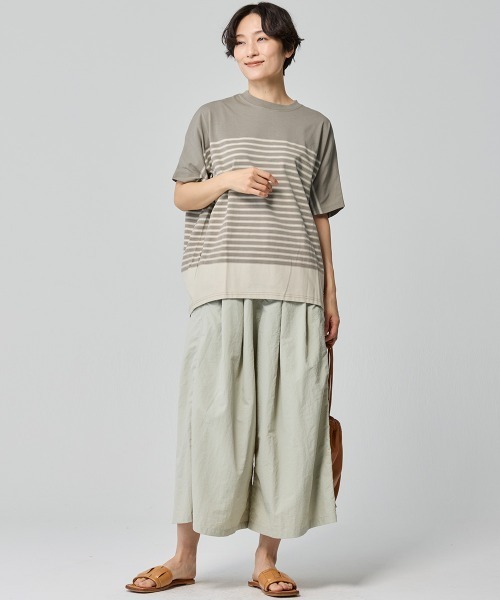 KRIFF MAYER Lady's Collection(クリフメイヤーレディースコレクション)の「【吸水速乾】COOL MAXコクーンボーダーTシャツ(Tシャツ/カットソー・レディース・ブラック/ホワイト系その他2/オフホワイト/ベージュ/ホワイト系その他・LARGE/MEDIUM)」の10枚目の写真