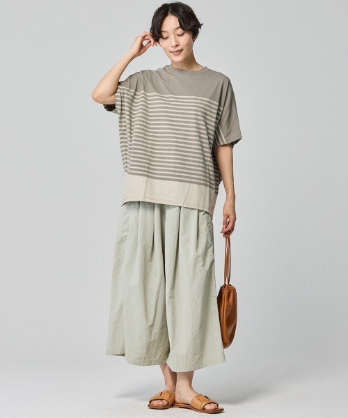 KRIFF MAYER Lady's Collection(クリフメイヤーレディースコレクション)の「【吸水速乾】COOL MAXコクーンボーダーTシャツ(Tシャツ/カットソー・レディース・ブラック/ホワイト系その他2/オフホワイト/ベージュ/ホワイト系その他・LARGE/MEDIUM)」の11枚目の写真