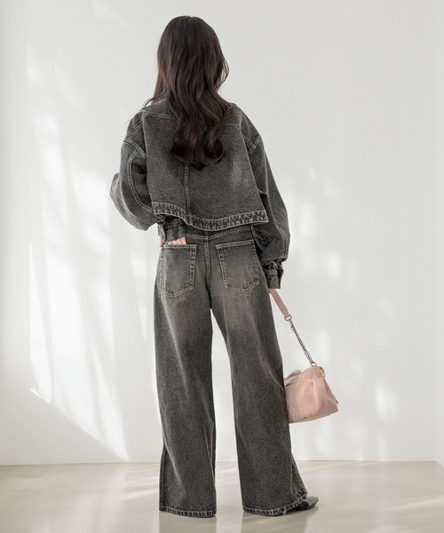 Heather（ヘザー）の「ハイウエストスリットデニムパンツ　647649（デニムパンツ・レディース・ブラック/ベージュ・S/M）」の8枚目の写真