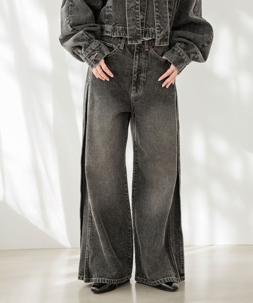 Heather（ヘザー）の「ハイウエストスリットデニムパンツ　647649（デニムパンツ・レディース・ブラック/ベージュ・S/M）」の10枚目の写真