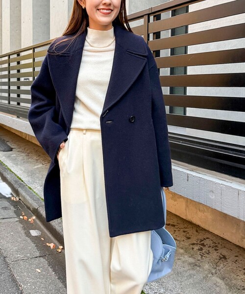 NOLLEY’S（ノーリーズ）の「SP140リバーコート起毛メルトン仕上げ（その他アウター・レディース・ダークネイビー・38）」の4枚目の写真