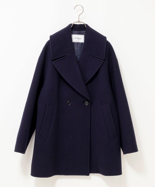 NOLLEY’S（ノーリーズ）の「SP140リバーコート起毛メルトン仕上げ（その他アウター・レディース・ダークネイビー・38）」の8枚目の写真