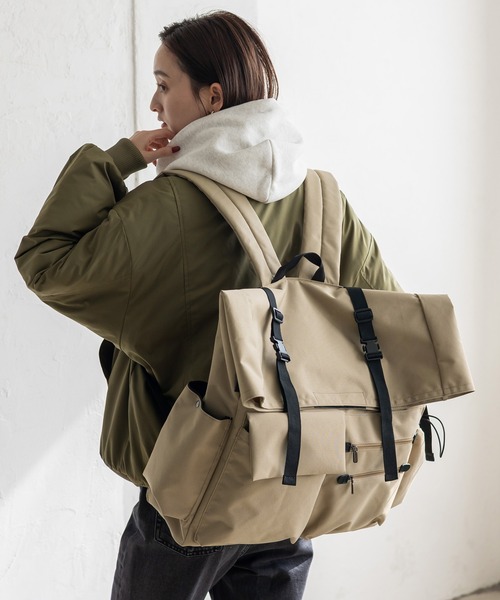 VitaFelice（ヴィータフェリーチェ）の「スクエアスケッチリュックサック（ショルダーバッグ・レディース・ブラック/ネイビー/ベージュ・FREE）」の13枚目の写真