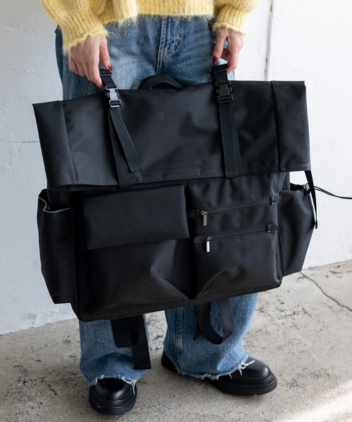 VitaFelice（ヴィータフェリーチェ）の「スクエアスケッチリュックサック（ショルダーバッグ・レディース・ブラック/ネイビー/ベージュ・FREE）」の21枚目の写真