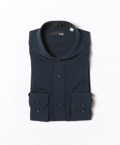 TAKA-Q（タカキュー）の「ワイシャツ メンズ ストレッチ 吸水速乾 ノンアイロン カッタウェイ 長袖 ビジネス ドレス NEWスタンダードフィット（ビジネスシャツ・メンズ・ネイビー・首回り39cm-裄丈80cm/首回り45cm-裄丈86cm/首回り37cm-裄丈80cm/首回り41cm-裄丈86cm/首回り43cm-裄丈86cm/首回り43cm-裄丈82cm/首回り41cm-裄丈82cm/首回り39cm-裄丈84cm）」の4枚目の写真
