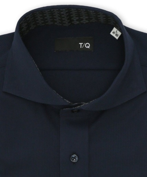 TAKA-Q（タカキュー）の「ワイシャツ メンズ ストレッチ 吸水速乾 ノンアイロン カッタウェイ 長袖 ビジネス ドレス NEWスタンダードフィット（ビジネスシャツ・メンズ・ネイビー・首回り39cm-裄丈80cm/首回り45cm-裄丈86cm/首回り37cm-裄丈80cm/首回り41cm-裄丈86cm/首回り43cm-裄丈86cm/首回り43cm-裄丈82cm/首回り41cm-裄丈82cm/首回り39cm-裄丈84cm）」の8枚目の写真