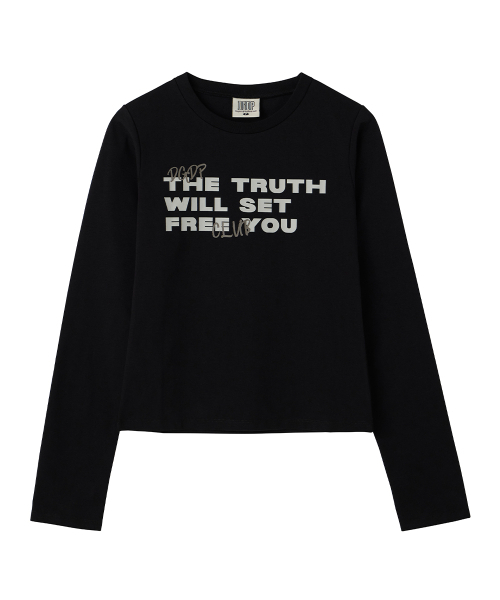 DANGLEDROP(ダングルドロップ)の「DGDP FREE YOUセミクロップロングスリーブブラック(Tシャツ/カットソー・レディース・その他・FREE)」の2枚目の写真