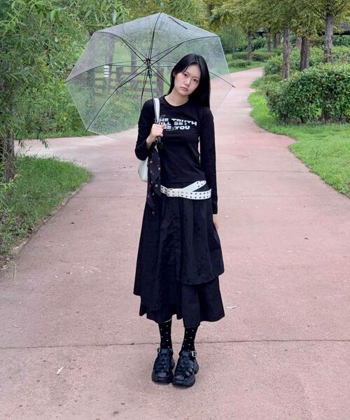 DANGLEDROP(ダングルドロップ)の「DGDP FREE YOUセミクロップロングスリーブブラック(Tシャツ/カットソー・レディース・その他・FREE)」の7枚目の写真
