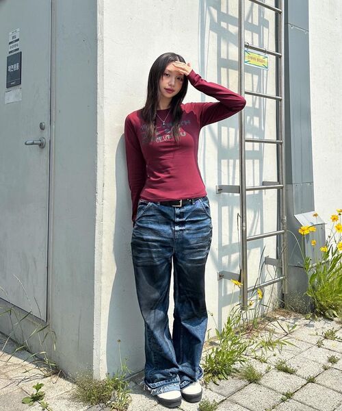 DANGLEDROP(ダングルドロップ)の「DGDP FREE YOUセミクロップロングスリーブブラック(Tシャツ/カットソー・レディース・その他・FREE)」の12枚目の写真