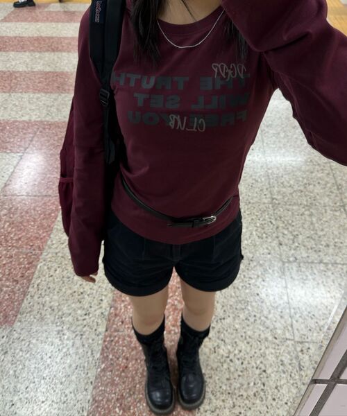 DANGLEDROP(ダングルドロップ)の「DGDP FREE YOUセミクロップロングスリーブブラック(Tシャツ/カットソー・レディース・その他・FREE)」の17枚目の写真