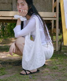 Veil Lace Bag & Scrunch SET _ White