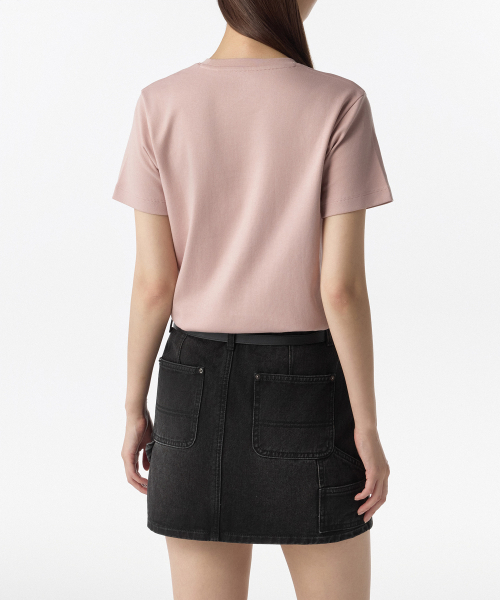 MUSINSA STANDARD WOMAN(ムシンサスタンダードウーマン)の「ウーマンズベーシッククルーネックTシャツ【デザートピンク】(Tシャツ/カットソー・レディース・その他・LARGE/SMALL/X-LARGE/MEDIUM/X-SMALL)」の2枚目の写真