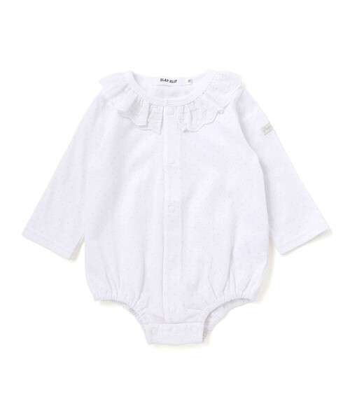 SLAP SLIP BABY(スラップスリップベビー)の「ドットボーダー襟付きボディミニベビー(70~80cm)(ロンパース・キッズ・ホワイト系その他/ホワイト系その他2・70cm/80cm)」の2枚目の写真