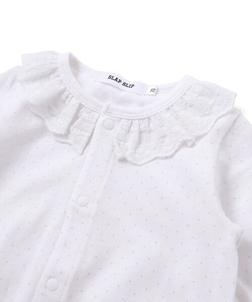 SLAP SLIP BABY(スラップスリップベビー)の「ドットボーダー襟付きボディミニベビー(70~80cm)(ロンパース・キッズ・ホワイト系その他/ホワイト系その他2・70cm/80cm)」の10枚目の写真