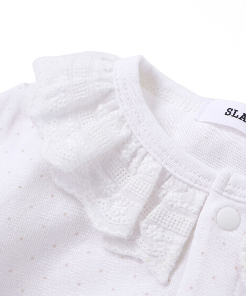 SLAP SLIP BABY(スラップスリップベビー)の「ドットボーダー襟付きボディミニベビー(70~80cm)(ロンパース・キッズ・ホワイト系その他/ホワイト系その他2・70cm/80cm)」の11枚目の写真