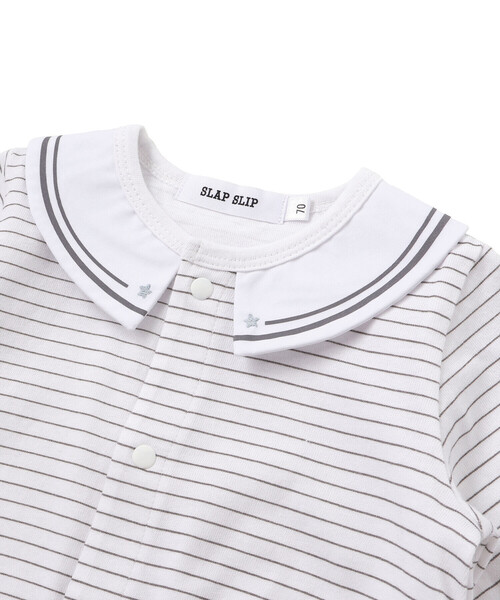 SLAP SLIP BABY(スラップスリップベビー)の「ドットボーダー襟付きボディミニベビー(70~80cm)(ロンパース・キッズ・ホワイト系その他/ホワイト系その他2・70cm/80cm)」の20枚目の写真