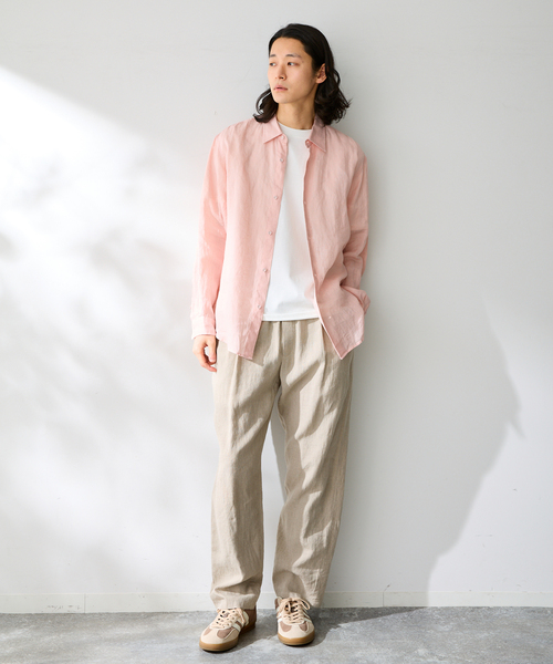 B.C STOCK（ベーセーストック）の「ヨーロッパリネン100% イージーパンツ（スラックス・メンズ・ネイビー/ホワイト/ブラック/アイボリー/カーキ・SMALL/MEDIUM/LARGE）」の16枚目の写真