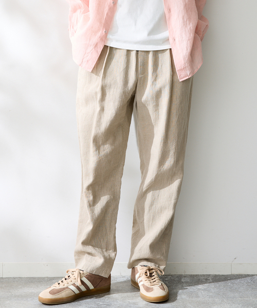 B.C STOCK（ベーセーストック）の「ヨーロッパリネン100% イージーパンツ（スラックス・メンズ・ネイビー/ホワイト/ブラック/アイボリー/カーキ・SMALL/MEDIUM/LARGE）」の18枚目の写真