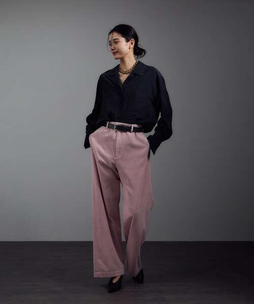 SALON adam et rope'（サロン アダム エ ロペ）の「【W S（ドゥーブル）】レザースクエアバックルベルト 2（ベルト・レディース・ベージュ系その他/ブラック・FREE）」の5枚目の写真