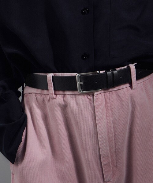 SALON adam et rope'（サロン アダム エ ロペ）の「【W S（ドゥーブル）】レザースクエアバックルベルト 2（ベルト・レディース・ベージュ系その他/ブラック・FREE）」の7枚目の写真