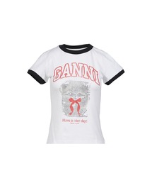 GANNI | BASIC COTTON JERSEY MARGOT KITTY PRINT(Tシャツ/カットソー)
