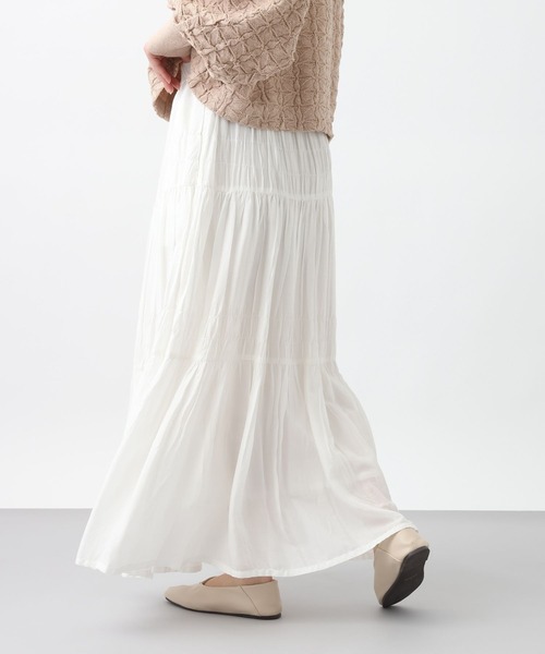 studio CLIP(スタディオクリップ)の「《natural by clip》レーヨンシャーリングロングスカート(スカート・レディース・イエロー/ブラック/オフホワイト・FREE)」の11枚目の写真