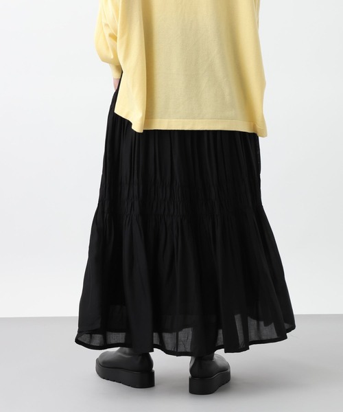 studio CLIP(スタディオクリップ)の「《natural by clip》レーヨンシャーリングロングスカート(スカート・レディース・イエロー/ブラック/オフホワイト・FREE)」の16枚目の写真