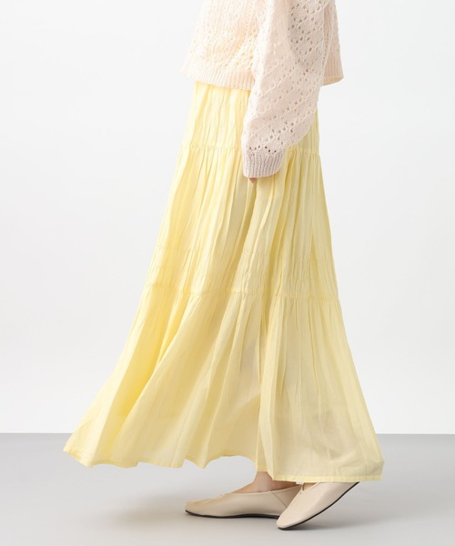 studio CLIP(スタディオクリップ)の「《natural by clip》レーヨンシャーリングロングスカート(スカート・レディース・イエロー/ブラック/オフホワイト・FREE)」の19枚目の写真