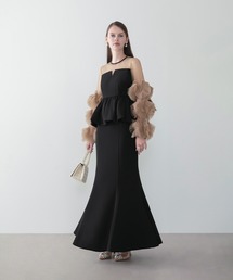 Leja（レジャ）の「【LEJA】ボリュームチュールスリーブペプラムマーメイドセットアップドレス2点セット美脚効果結婚式 パーティードレス 成人式 二次会 同窓会 お呼ばれ オケージョン 20代 30代（ドレス）」