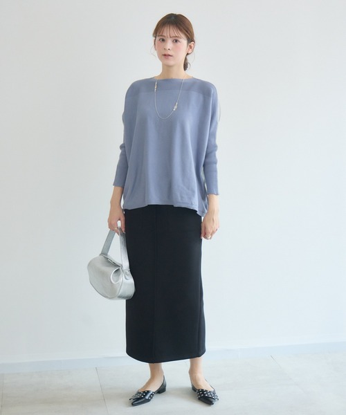 KATHARINE ROSS（キャサリンロス）の「【PILLINI/ピリーニ】バイカラーニットドルマンプルオーバー（ニット/セーター・レディース・アイボリー/ブルー・FREE）」の13枚目の写真