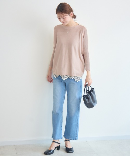 KATHARINE ROSS（キャサリンロス）の「【PILLINI/ピリーニ】バイカラーニットドルマンプルオーバー（ニット/セーター・レディース・アイボリー/ブルー・FREE）」の5枚目の写真