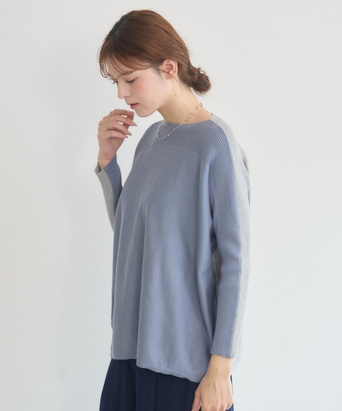 KATHARINE ROSS（キャサリンロス）の「【PILLINI/ピリーニ】バイカラーニットドルマンプルオーバー（ニット/セーター・レディース・アイボリー/ブルー・FREE）」の17枚目の写真