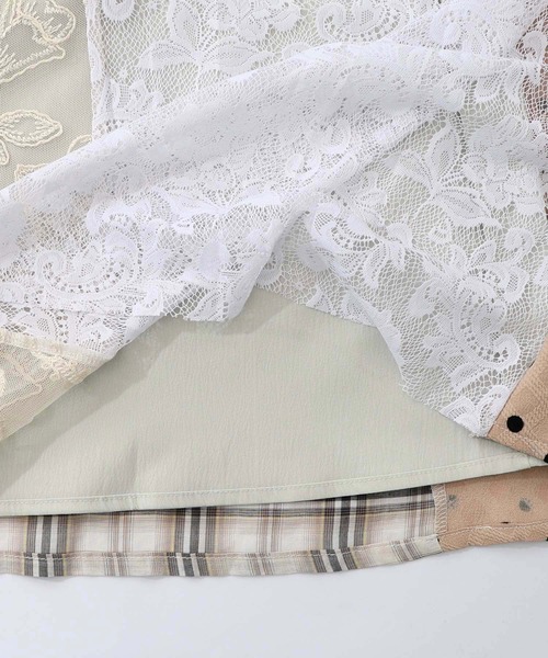 iS ScoLar（イズスカラー）の「561211：ドット×チェック×チュール×レース切替スカート（スカート・レディース・ブラック/アイボリー・M）」の12枚目の写真