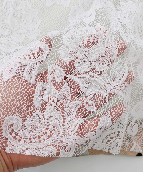 iS ScoLar（イズスカラー）の「561211：ドット×チェック×チュール×レース切替スカート（スカート・レディース・ブラック/アイボリー・M）」の13枚目の写真