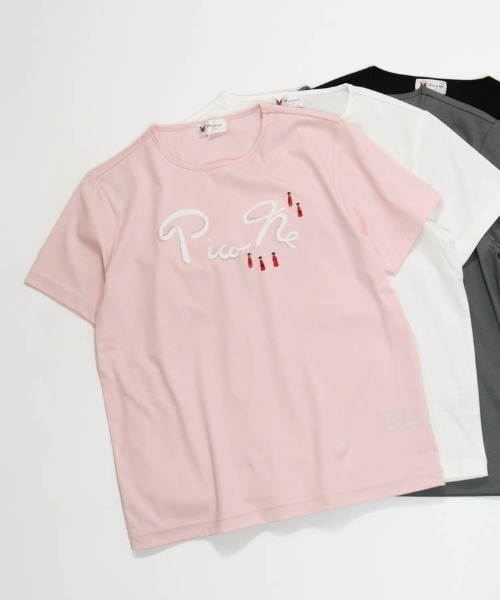 Picone CLUB(ピッコーネクラブ)の「コットン100%プリントプルオーバー(Tシャツ/カットソー・レディース・ネイビー/グレー/ホワイト/ピンク・13号/9号/11号)」の4枚目の写真