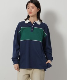 ラガーシャツ 長袖」に該当するブルー・ネイビー/青色系のファッション