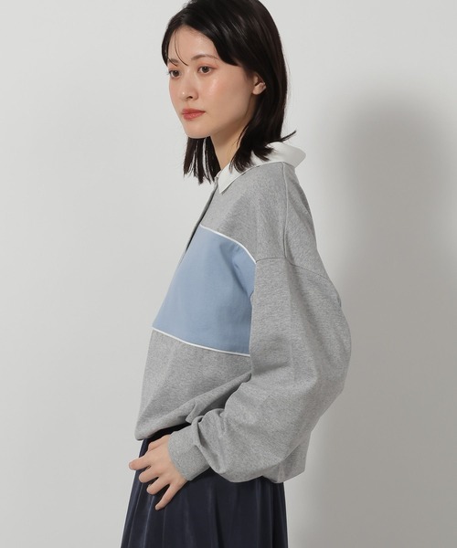 LAKOLE(ラコレ)の「ラガーシャツプルオーバー長袖 / 658036(ポロシャツ・レディース・杢グレー/ネイビー/ベージュ・FREE)」の7枚目の写真