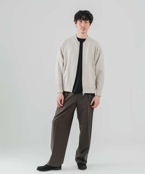 EDIFICE(エディフィス)の「スウェットライク トラックジャケット(ニット/セーター・メンズ・ベージュ/ネイビー/レッド・MEDIUM/LARGE)」の4枚目の写真