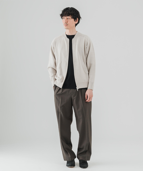 EDIFICE(エディフィス)の「スウェットライク トラックジャケット(ニット/セーター・メンズ・ベージュ/ネイビー/レッド・MEDIUM/LARGE)」の5枚目の写真