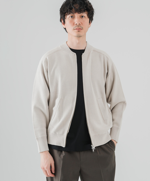 EDIFICE(エディフィス)の「スウェットライク トラックジャケット(ニット/セーター・メンズ・ベージュ/ネイビー/レッド・MEDIUM/LARGE)」の6枚目の写真