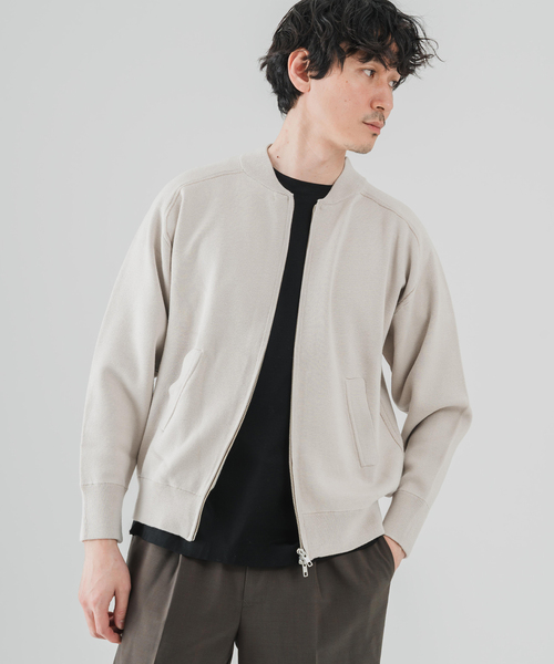 EDIFICE(エディフィス)の「スウェットライク トラックジャケット(ニット/セーター・メンズ・ベージュ/ネイビー/レッド・MEDIUM/LARGE)」の7枚目の写真