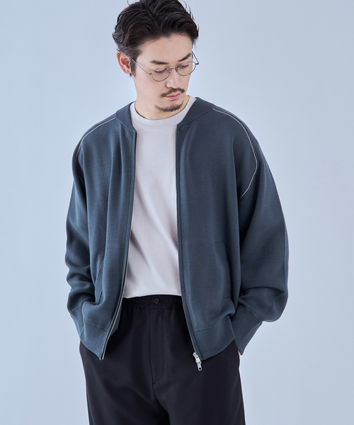 EDIFICE(エディフィス)の「スウェットライク トラックジャケット(ニット/セーター・メンズ・ベージュ/ネイビー/レッド・MEDIUM/LARGE)」の14枚目の写真