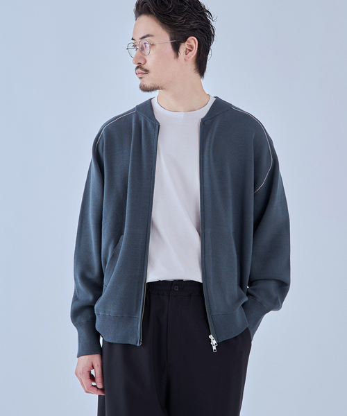 EDIFICE(エディフィス)の「スウェットライク トラックジャケット(ニット/セーター・メンズ・ベージュ/ネイビー/レッド・MEDIUM/LARGE)」の15枚目の写真