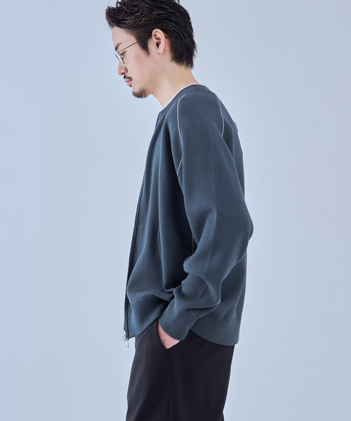 EDIFICE(エディフィス)の「スウェットライク トラックジャケット(ニット/セーター・メンズ・ベージュ/ネイビー/レッド・MEDIUM/LARGE)」の17枚目の写真