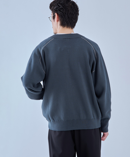 EDIFICE(エディフィス)の「スウェットライク トラックジャケット(ニット/セーター・メンズ・ベージュ/ネイビー/レッド・MEDIUM/LARGE)」の18枚目の写真